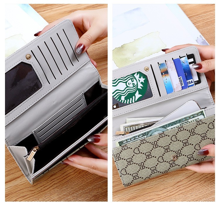 长款钱包女士2023新款时尚简约折叠多功能手拿皮夹卡包二合一爆款详情2