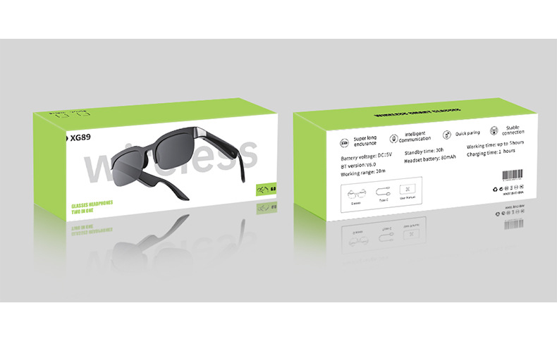 XG89 Bluetooth Glasses Wireless non-in-ear sports Cycling AI Translation stereo sunglasses headphones pic 18