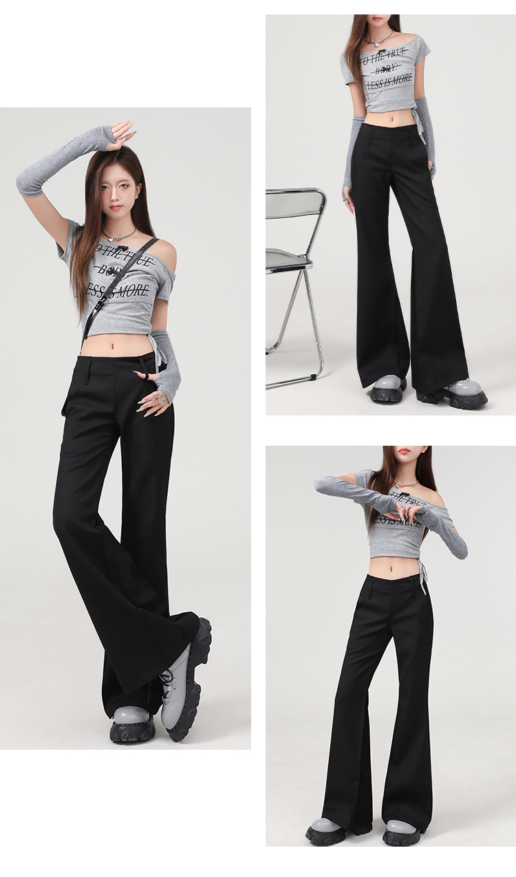 橙绢女装#修身微喇西装裤女2025春季新款高级感垂感薄款马蹄裤子详情11