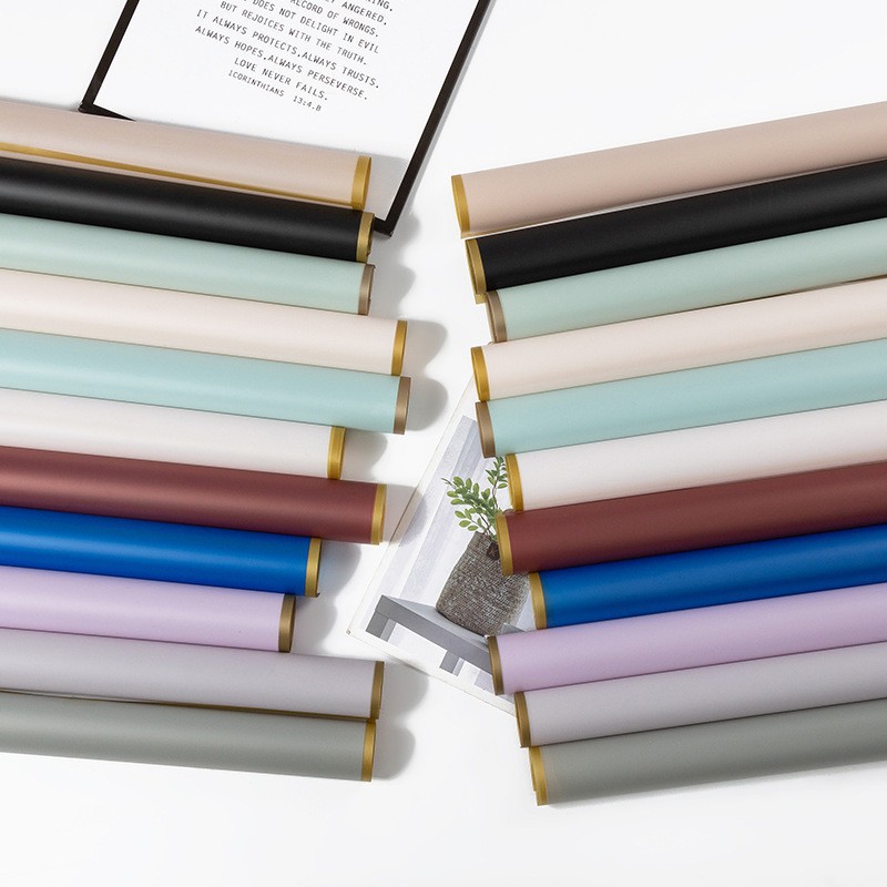 Wholesale of golden Edge jelly film, golden edge waterproof fresh flower wrapping paper, flower shop supplies, floral art and bouquet packaging materials, cross-border export pic 9