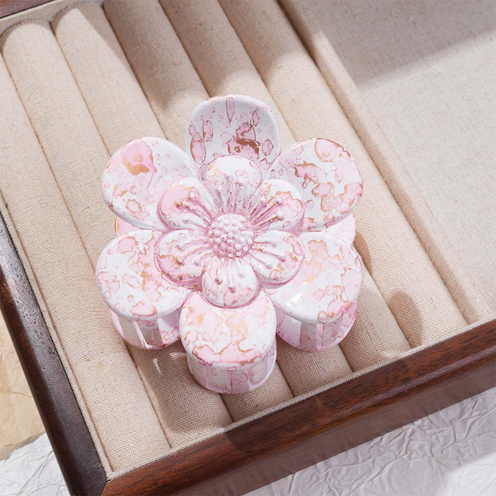 8CM新款六瓣花抓夹高档发夹高级感鲨鱼夹女士盘发发抓饰品夹子详情5