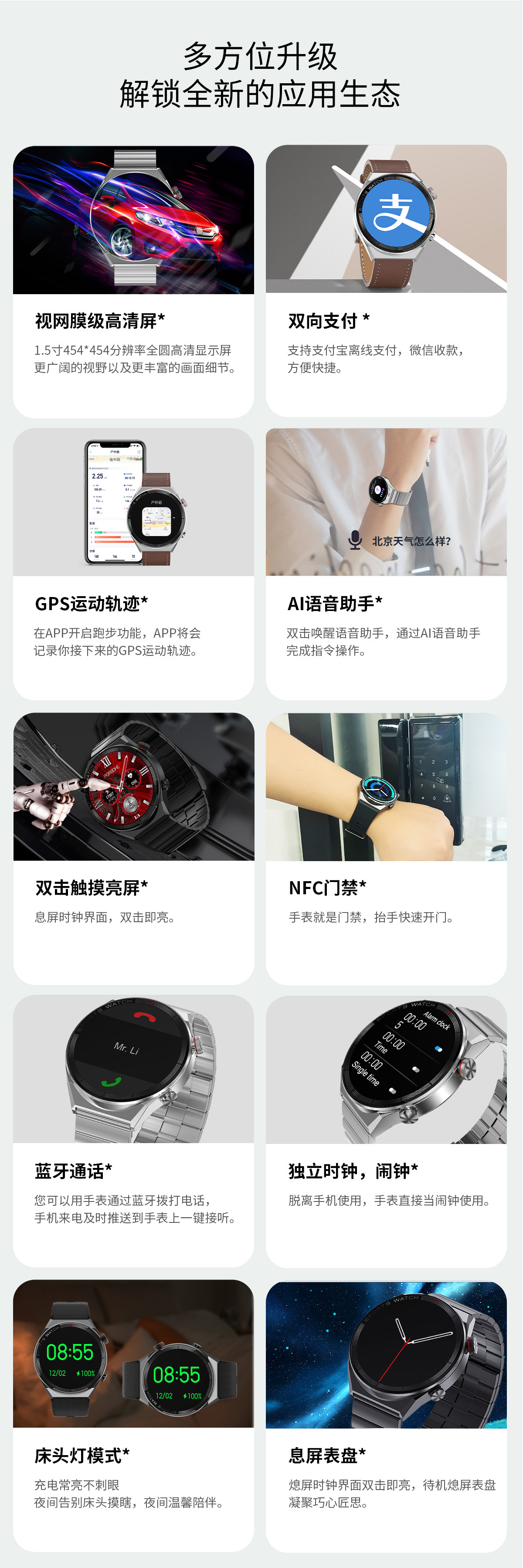 华强北智能手表蓝牙通话 运动手表测心率  呼吸训练 蓝牙音乐播放详情2