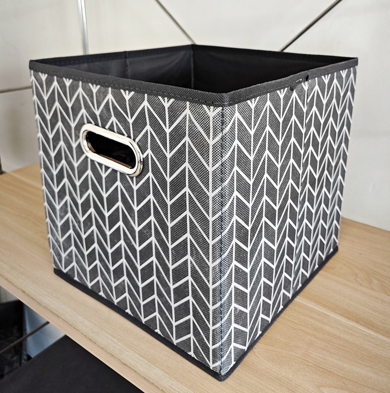 储物箱收纳柜可折叠收纳篮带金属手柄家居收纳盒抽屉式方盒大容量详情5