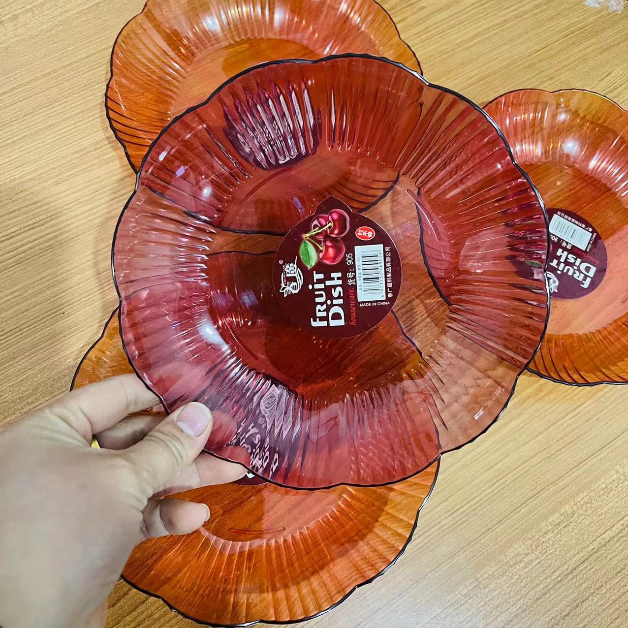 0938 Fruit plate, transparent candy plate, snack plate, plastic plate, new style plate, new ingredient plate wholesale, 1 yuan, 2 yuan pic 4