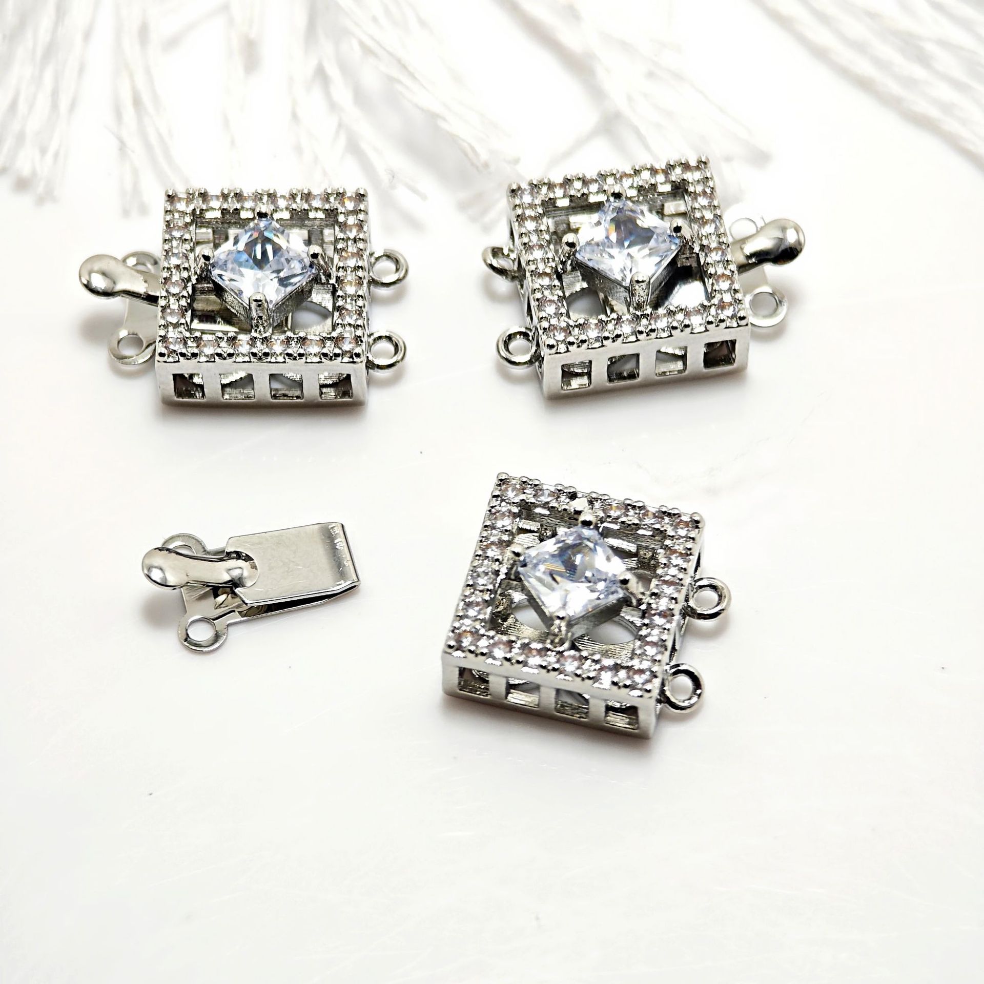 High color retention, real gold plating, double hanging, zirconium pearl buckle, pin, buckle necklace, connecting buckle head, DIY jewelry bracelet pic 22