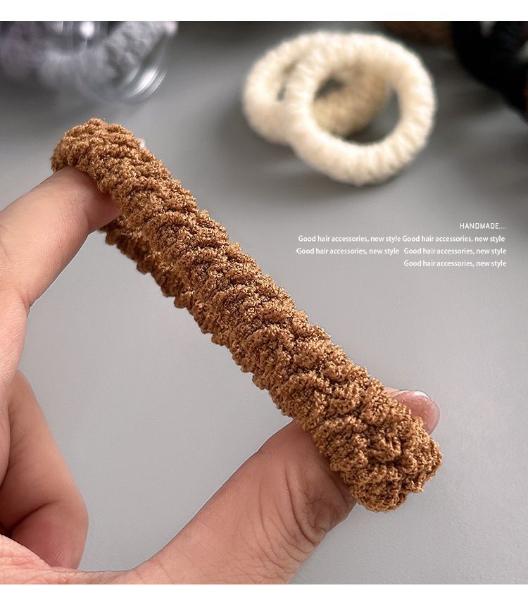 升级版加宽加厚发圈皮筋女提花纹路高弹力耐用头绳时尚马尾发绳详情8