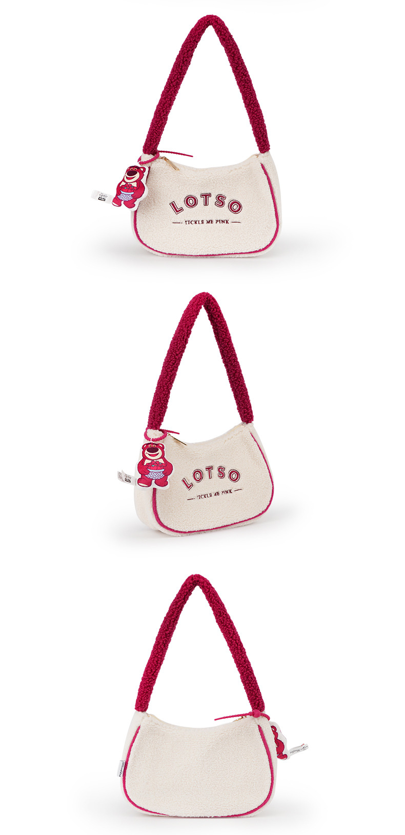 正版迪士尼玩具总动员草莓熊腋下包可爱火腿猪奇奇蒂蒂巴斯手拎包详情12