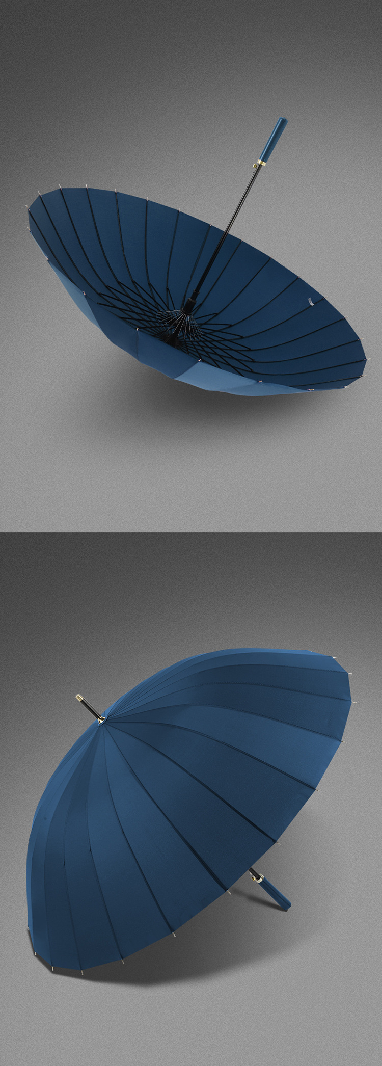 超大24骨双层雨伞男士长柄直杆伞大号加固加厚结实抗风暴高尔夫伞详情31