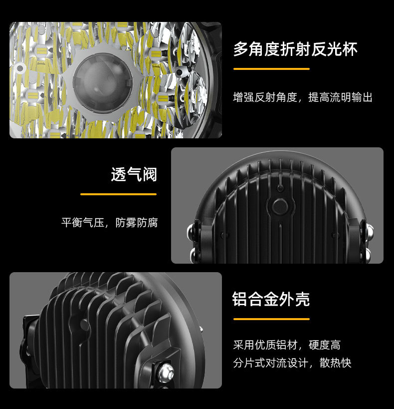 5寸汽车前杠灯车顶灯牧马人A柱射灯探照灯前保险杠激光射灯详情5