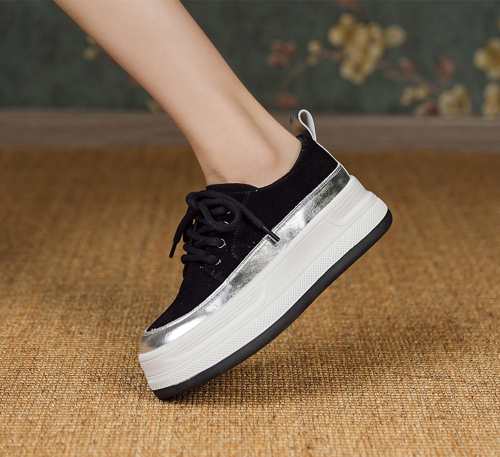 厚底增高休闲鞋女2025春夏季新款单鞋女平底复古百搭板鞋详情8