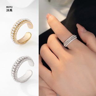 法式宫廷风皇冠开口戒指时尚百搭高级感可调节食指戒欧美跨境指环详情1