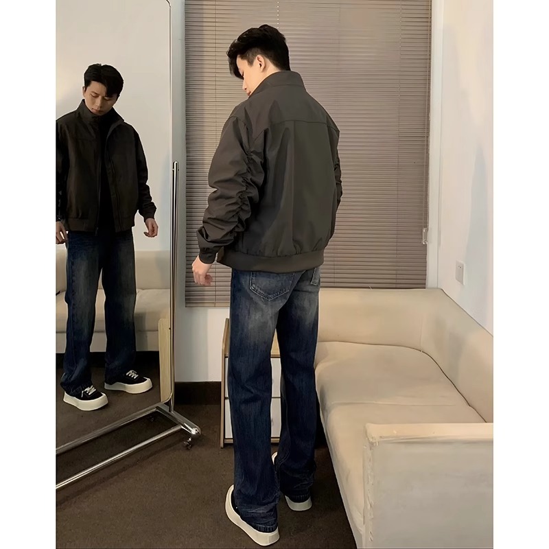 cleanfit外套男士2025春秋季飞行夹克潮流痞帅风立领教练工装上衣详情3