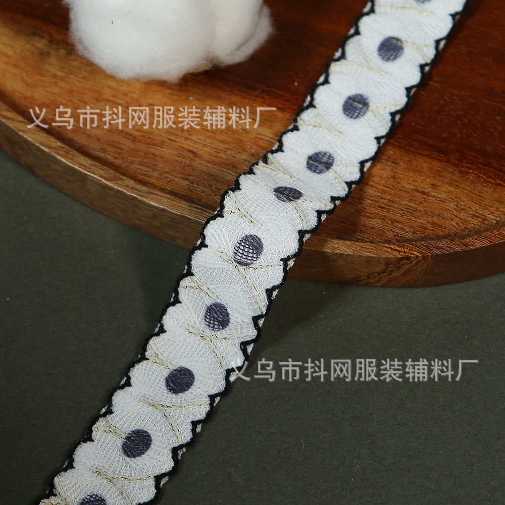 韩系金丝波点刺绣提花织带DIY蝴蝶结发饰服装配饰装饰花边辅料详情9