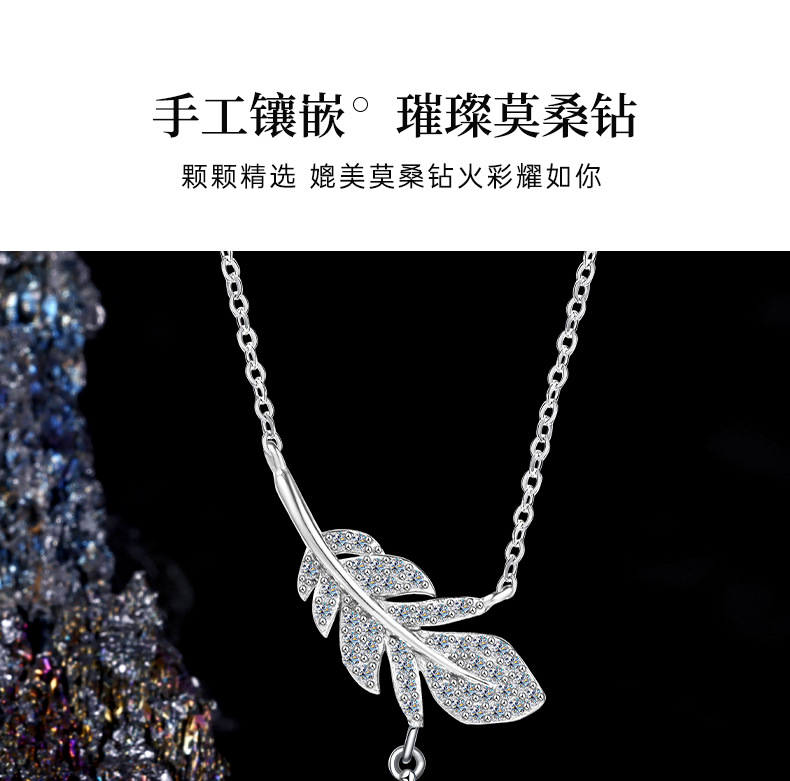 Zhuoheng Select Starry Dream Feather Pure Silver Necklace Feather Pendant 2026 New Style Light Luxury Niche High-end Neckchain pic 9