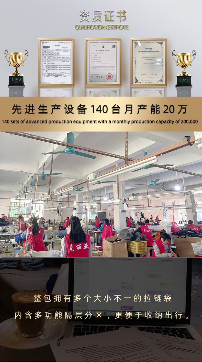 跨境大学高中生双肩包大容量书包商务出差电脑防水休闲男士背包详情9