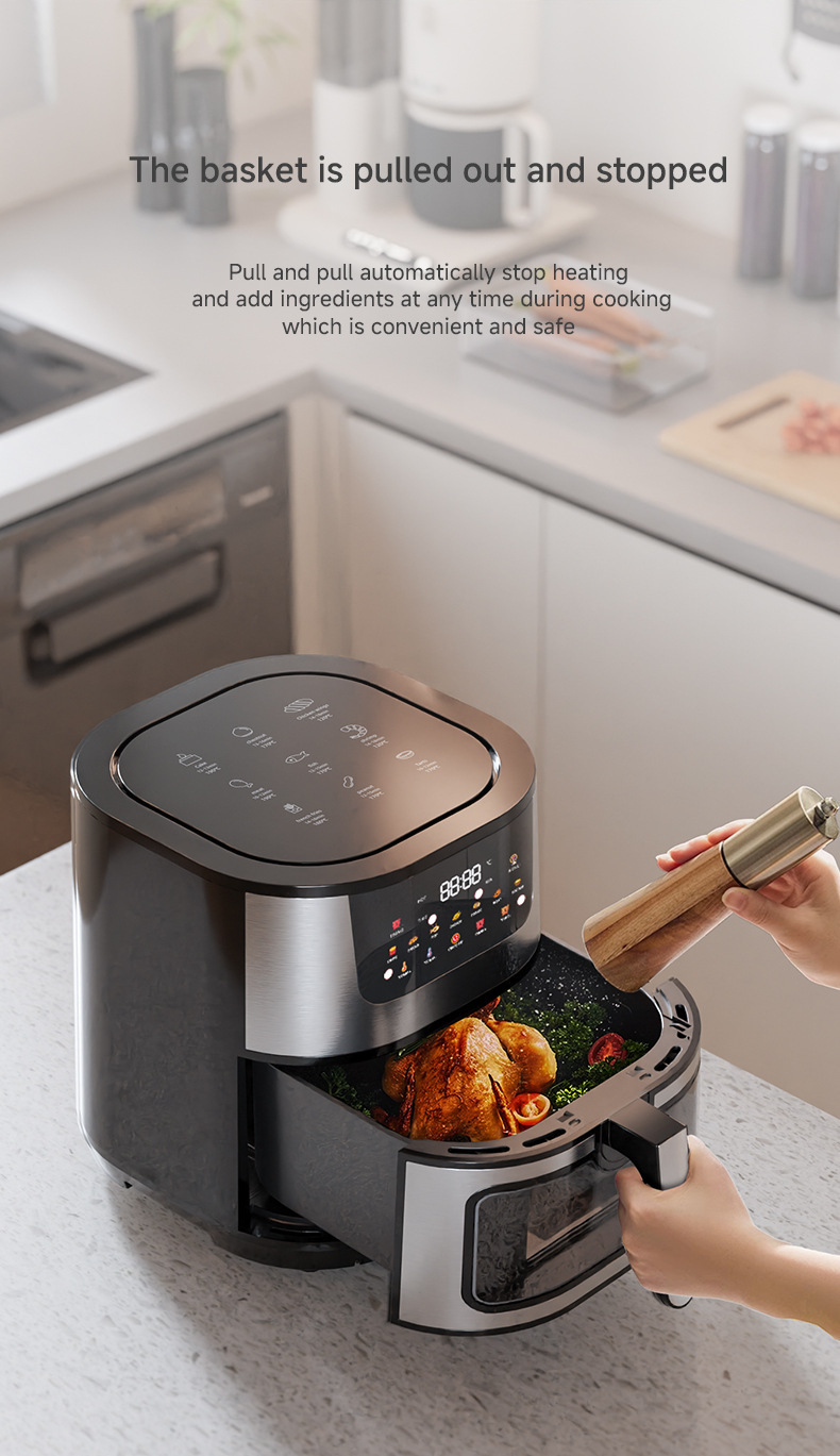 Cross-border 15L touch oven, aluminum-coated non-stick pan, visible electric oven, household and export 110V air fryer pic 20
