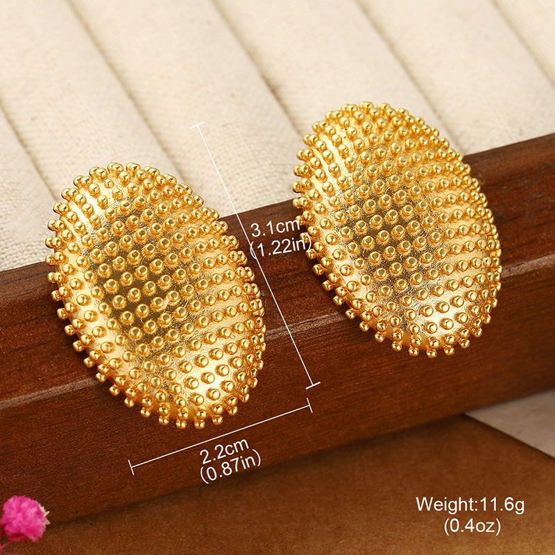 豆豆耳环2024新款夏季夸张耳钉设计感高级感小众金属风耳饰女复古详情20