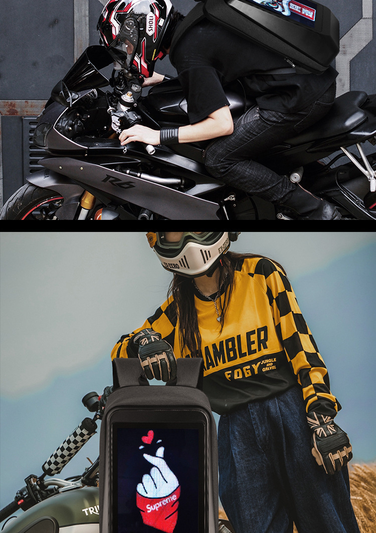2024新款摩托车LED高清机车骑行背包智能显示屏双肩背包书包防水详情13