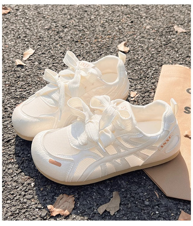 夏季百搭透气网面小白鞋子女2025新款德训鞋薄底内增高休闲板鞋子详情8