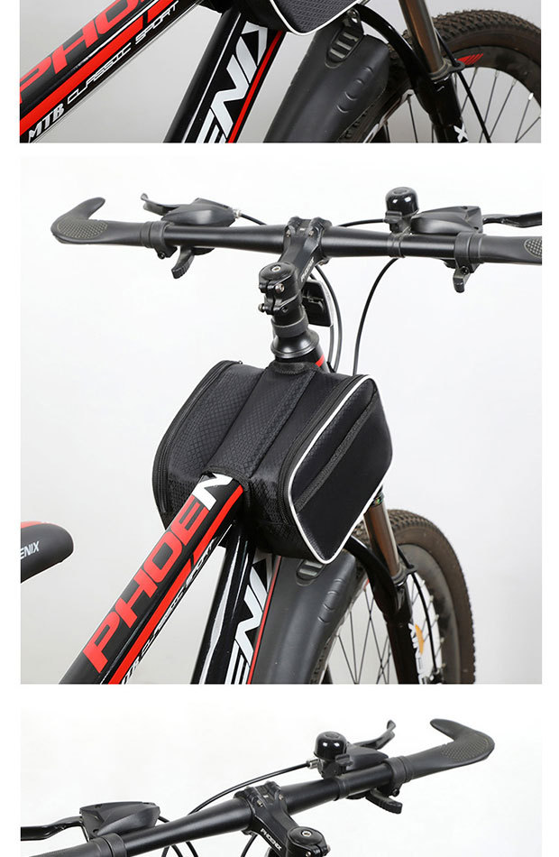Bicycle bag, front beam bag, mountain bike bag, mobile phone top tube bag, waterproof hanging bag, cycling equipment accessories saddle bag pic 11