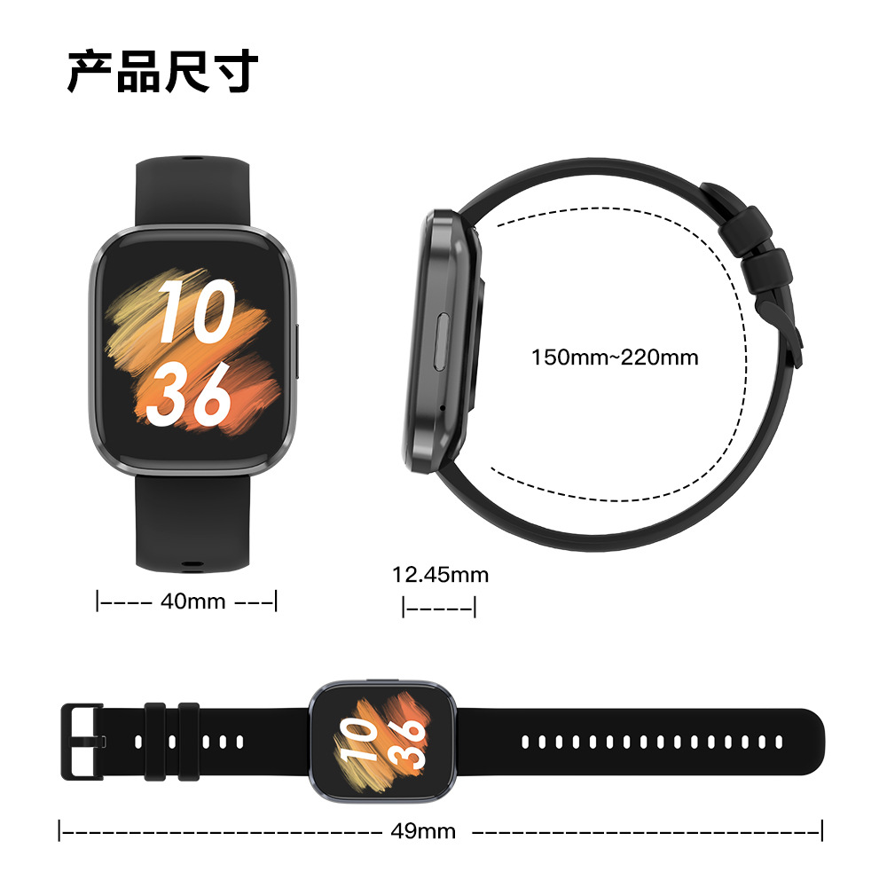 T33跨境 1.96屏蓝牙电话手表华强北心率红光血氧睡眠运动智能手表详情15