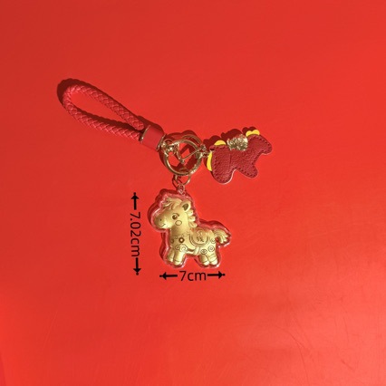 新款足金999马上有钱生肖套装 新款创意小众手机包包精品挂件挂饰详情3