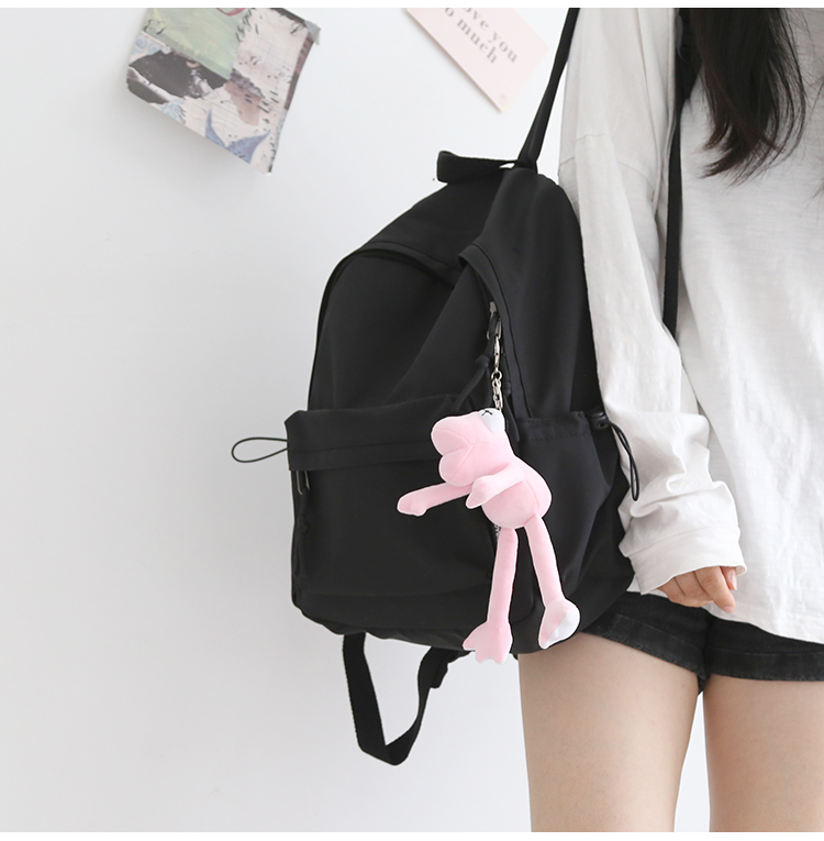 NR森系百搭纯色双肩包男书包女大学生韩版高中背包女双肩大小款详情28