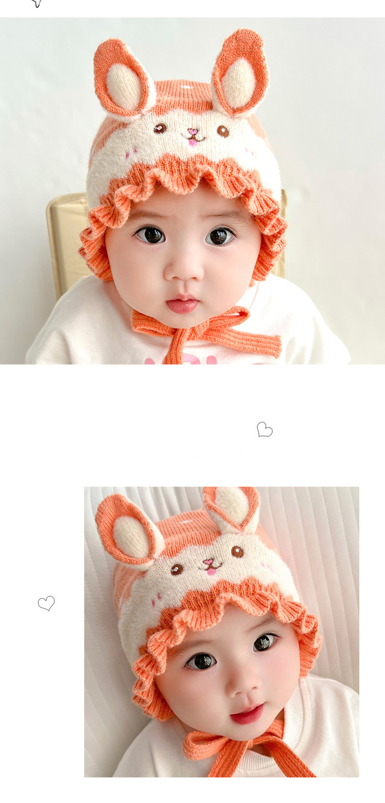 婴儿帽子秋冬款可爱超萌护耳新款男宝宝女童新生儿针织毛线儿童帽详情7