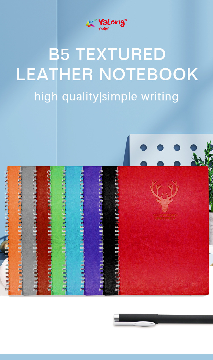 Yalong Cross-border Leather A5 Notebook Calendar Day Plan Special Notebook Soft Leather Printed Spiral Notebook pic 1
