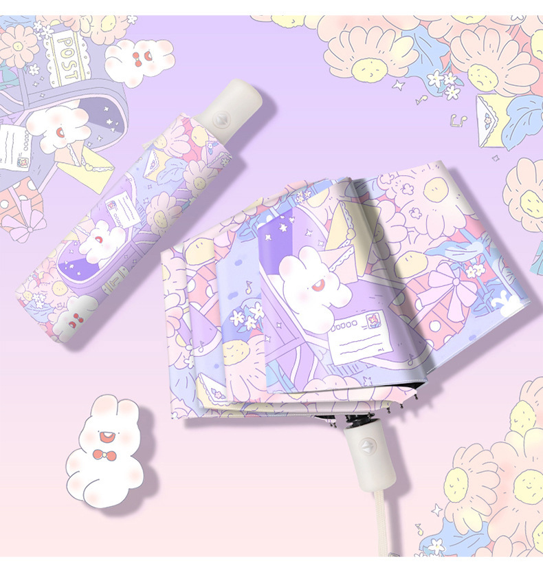 伞手动小马卡通儿童雨伞高颜值新款马卡龙女遮阳伞晴雨两用防晒伞详情13