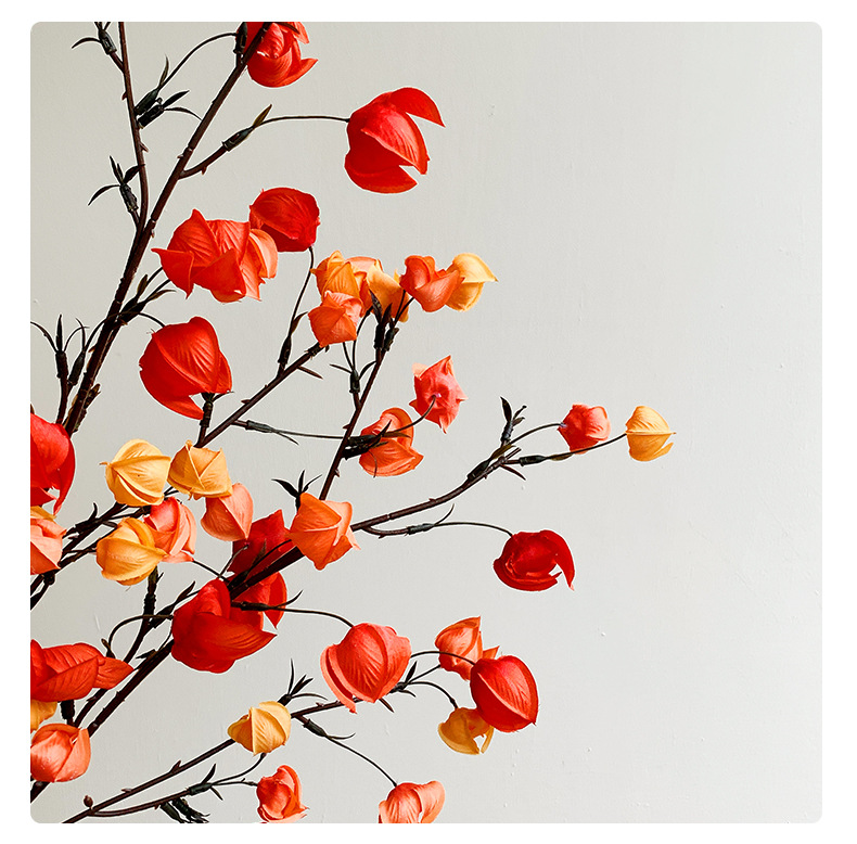 灯笼果仿真花假花摆设栾树果干花年宵花家居装饰花艺摆件直播代发详情18