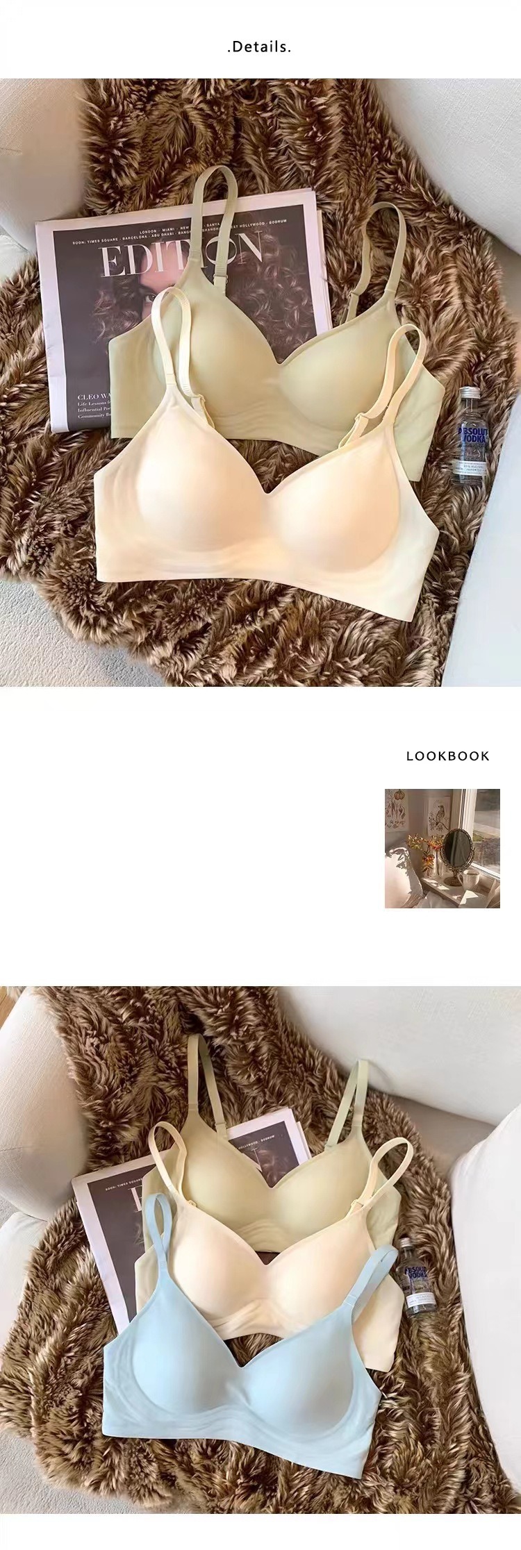 日本牛奶丝无痕内衣女小胸聚拢运动美背文胸罩大胸显小夏季薄款详情2