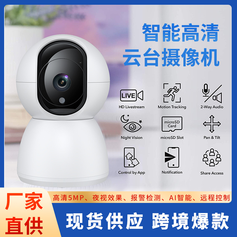 跨境爆款涂鸦智能手机远程监控tuya pt cam室内摇头机无线摄像头详情2