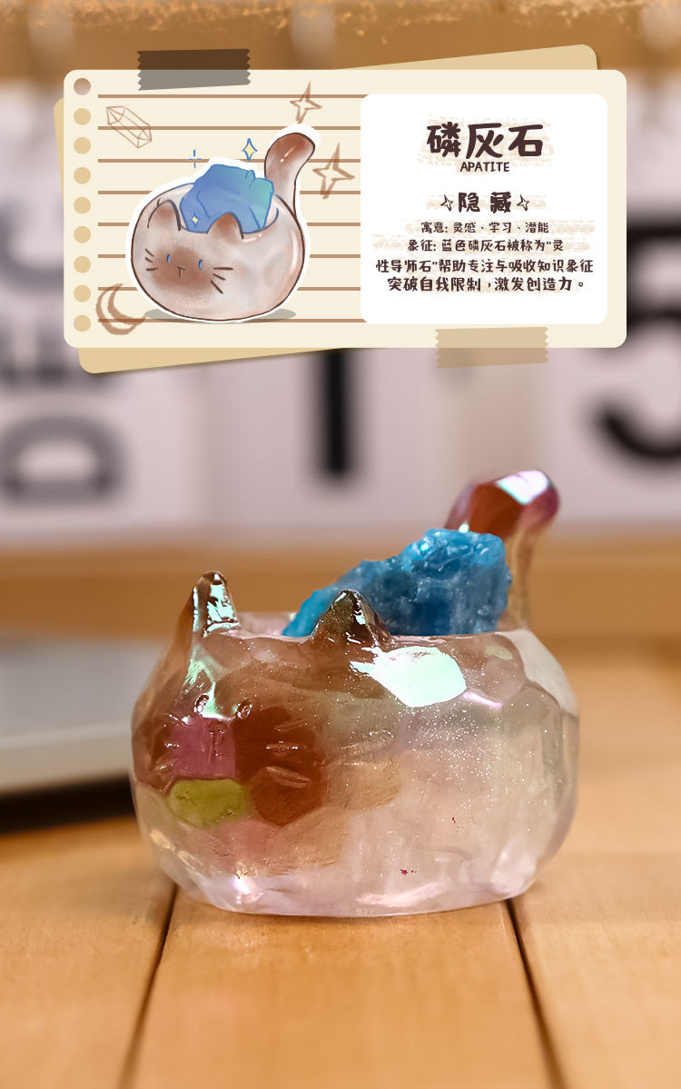 Wholesale of Catcat PAI crystal figurines, blind boxes, cute animal dolls, car decorations and stress-relieving small ornaments pic 11