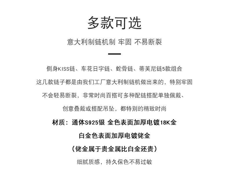 S925纯银项链蛇骨链意大利小众批发饰品设计轻奢女高级感跨境配饰详情3