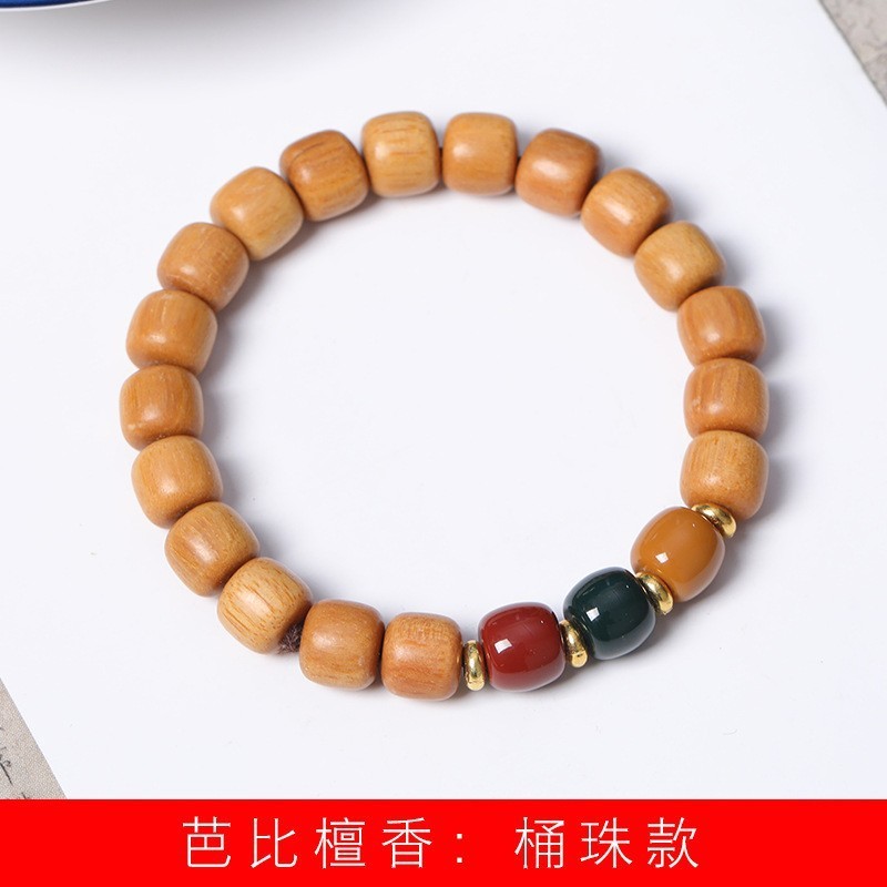 Green sandalwood bamboo Joint Rising Moonstone bracelet Running Ring style for men and women Sandalwood bracelet DIY pic 18