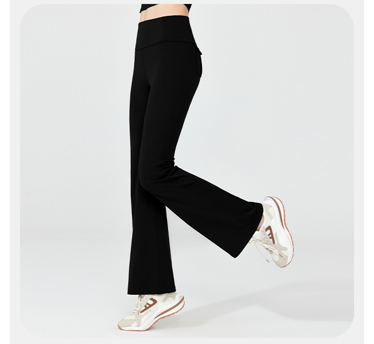 2025新款春季裸感高腰显瘦瑜伽喇叭裤后口袋瑜伽裤蜜桃提臀紧身裤详情28