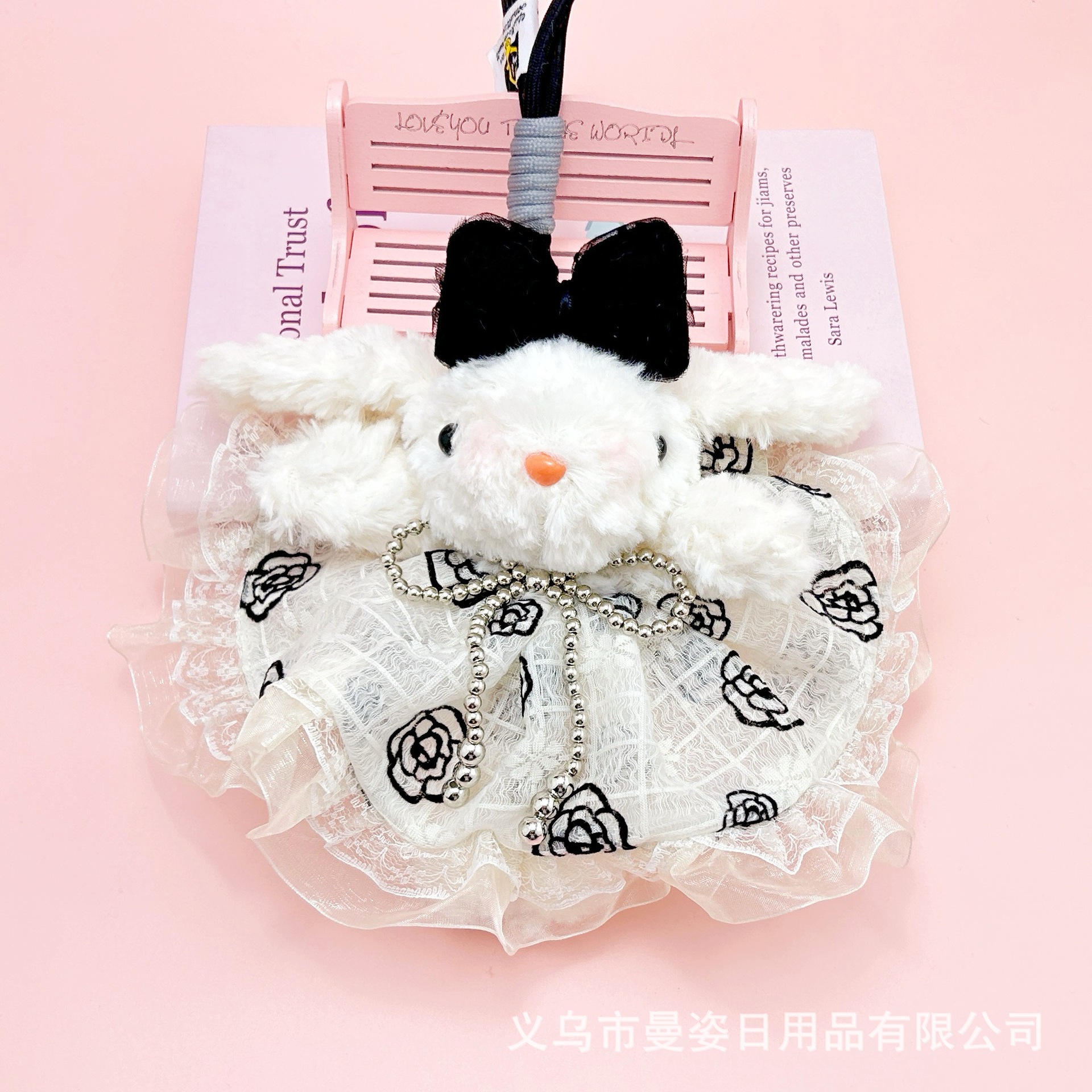 手工可爱垂耳兔毛绒玩具少女心钥匙扣公主裙精致兔子公仔摆摊批货详情19