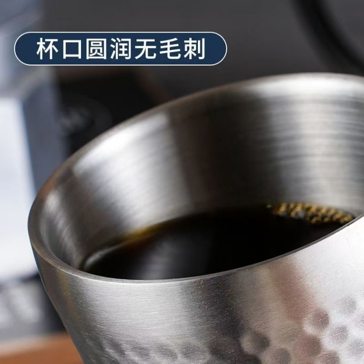 豪凯餐具韩式304不锈钢双层防烫隔热杯 商用啤酒杯餐厅饮料咖啡茶杯子详情10