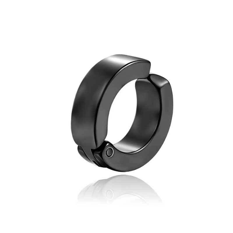 跨境韩版圆形不锈钢无耳洞耳夹个性男女耳骨夹钛钢耳扣耳钉饰品风详情9