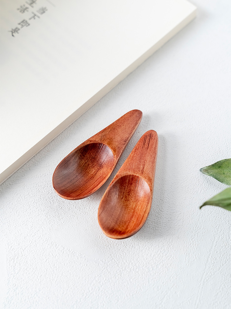 Wholesale of mini creative short-handled wooden spoons, tea spoons, milk powder spoons, coffee spoons, spice spoons, salt spoons and wooden spoons pic 9