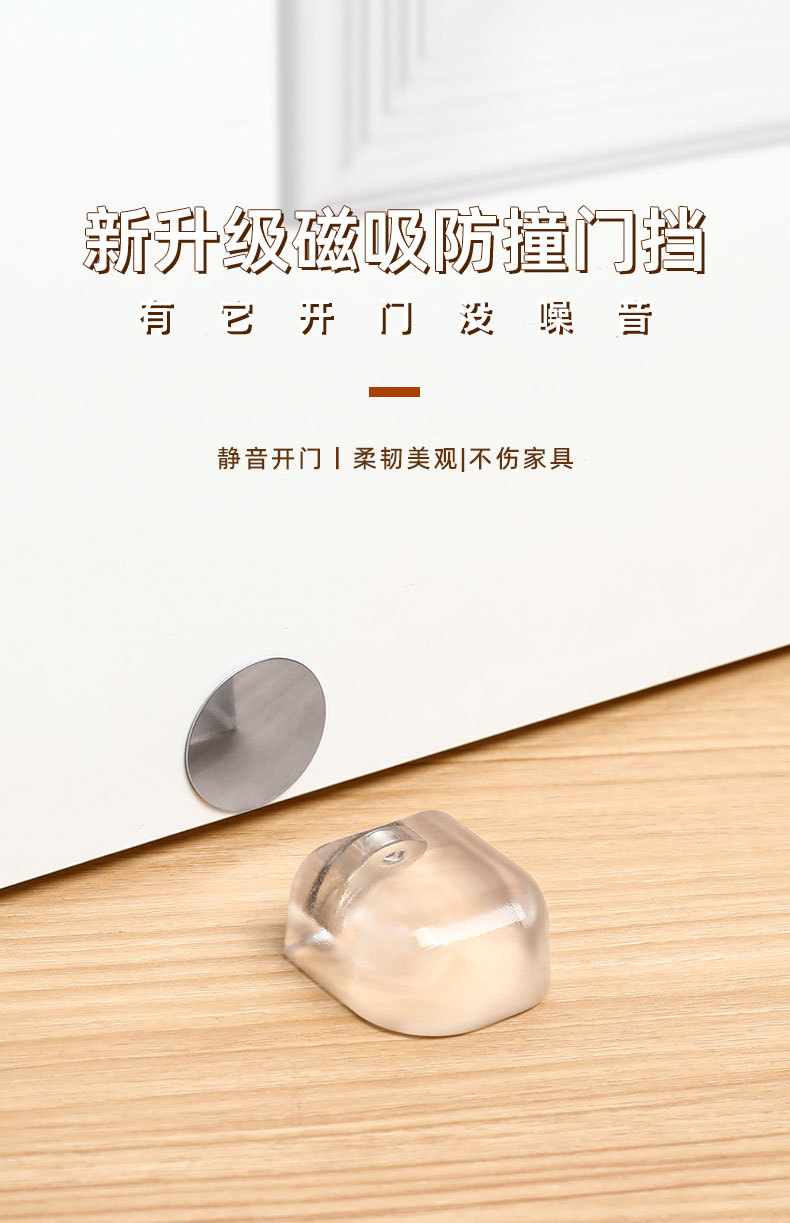 门吸免打孔新款门后防撞强地吸磁铁固定房门玻璃门厕所卫生间挡器详情2