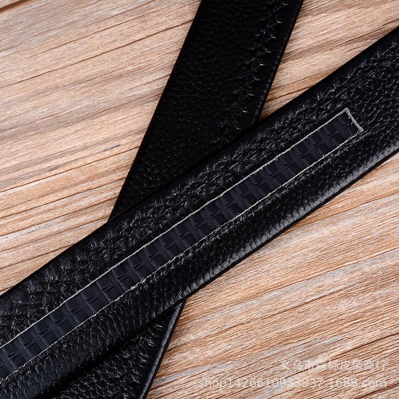 男士休闲百搭真皮皮带头层牛皮男款正品自动裤带身无头光带条批发详情42