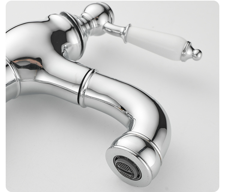 法式复古铜面盆抽拉水龙头卫生间浴室柜陶瓷一体盆冷热防溅水龙头详情16