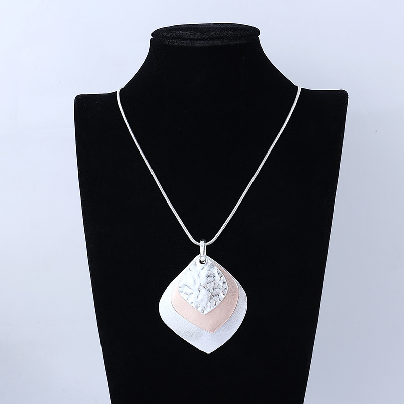 跨境饰品亚马逊爆款热卖项链欧美风时尚几何金属女混色长款毛衣链详情10