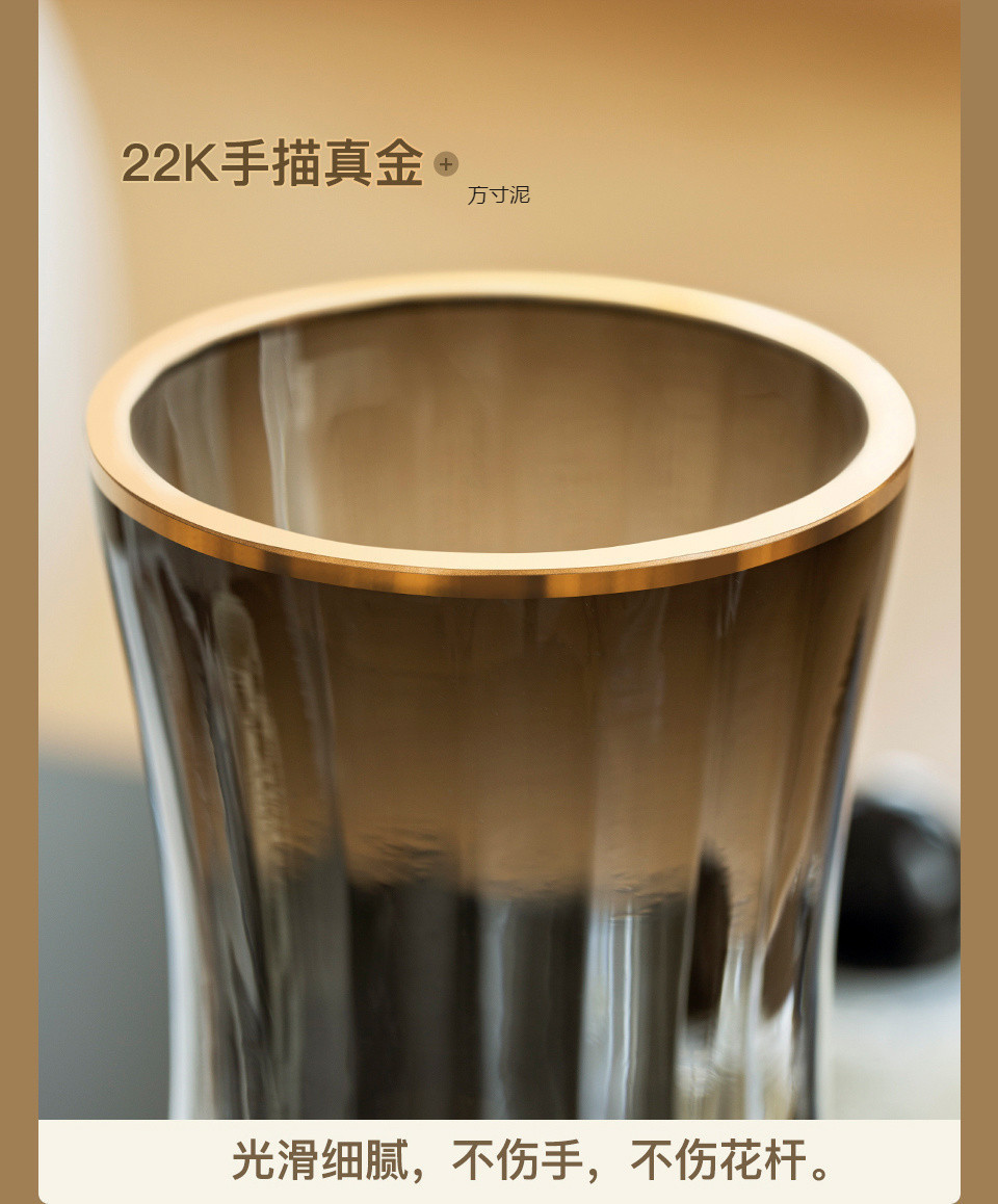 简约轻奢加厚ins风透明玻璃花瓶水养富贵竹鲜花插花客厅摆件批发详情11