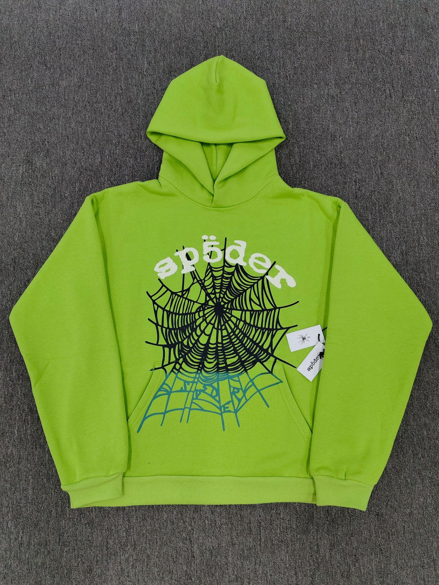 欧美潮牌海外版重磅连帽衫潮流情侣蜘蛛网加绒Sp5der卫衣跨境爆款详情14