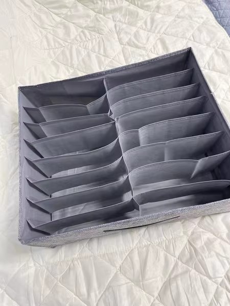 Double-row pants storage box, home clothes organizing box, wardrobe compartments for clothes storage, drawer layering magic tool pic 24