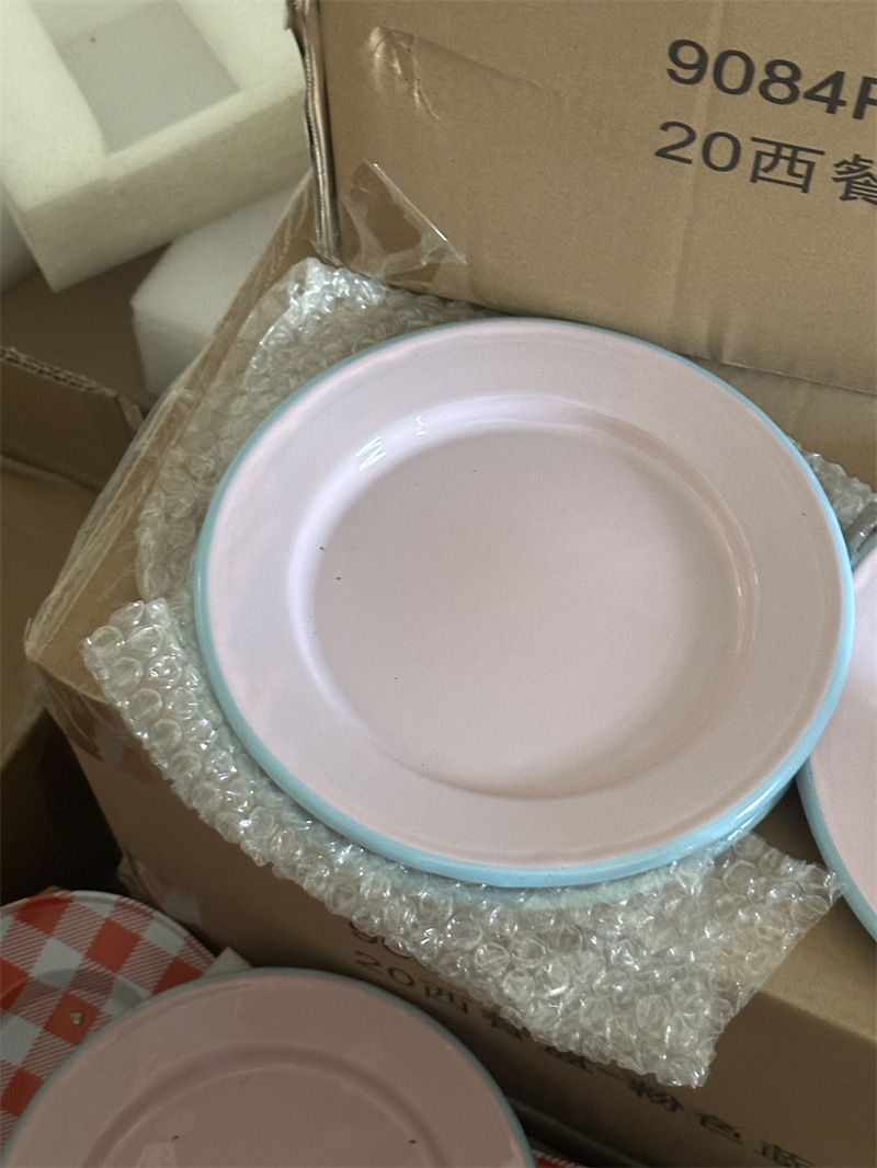 韩国ins同款复古泼墨搪瓷餐具套装搪瓷碗马克杯盘详情11