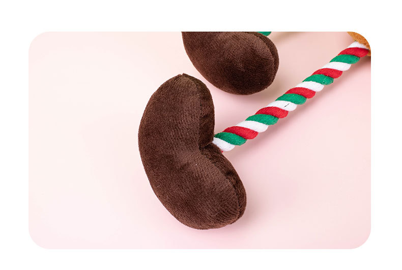 跨境宠物毛绒玩具圣诞棉绳发声麋鹿小型犬啃咬解闷玩具厂家直销详情10